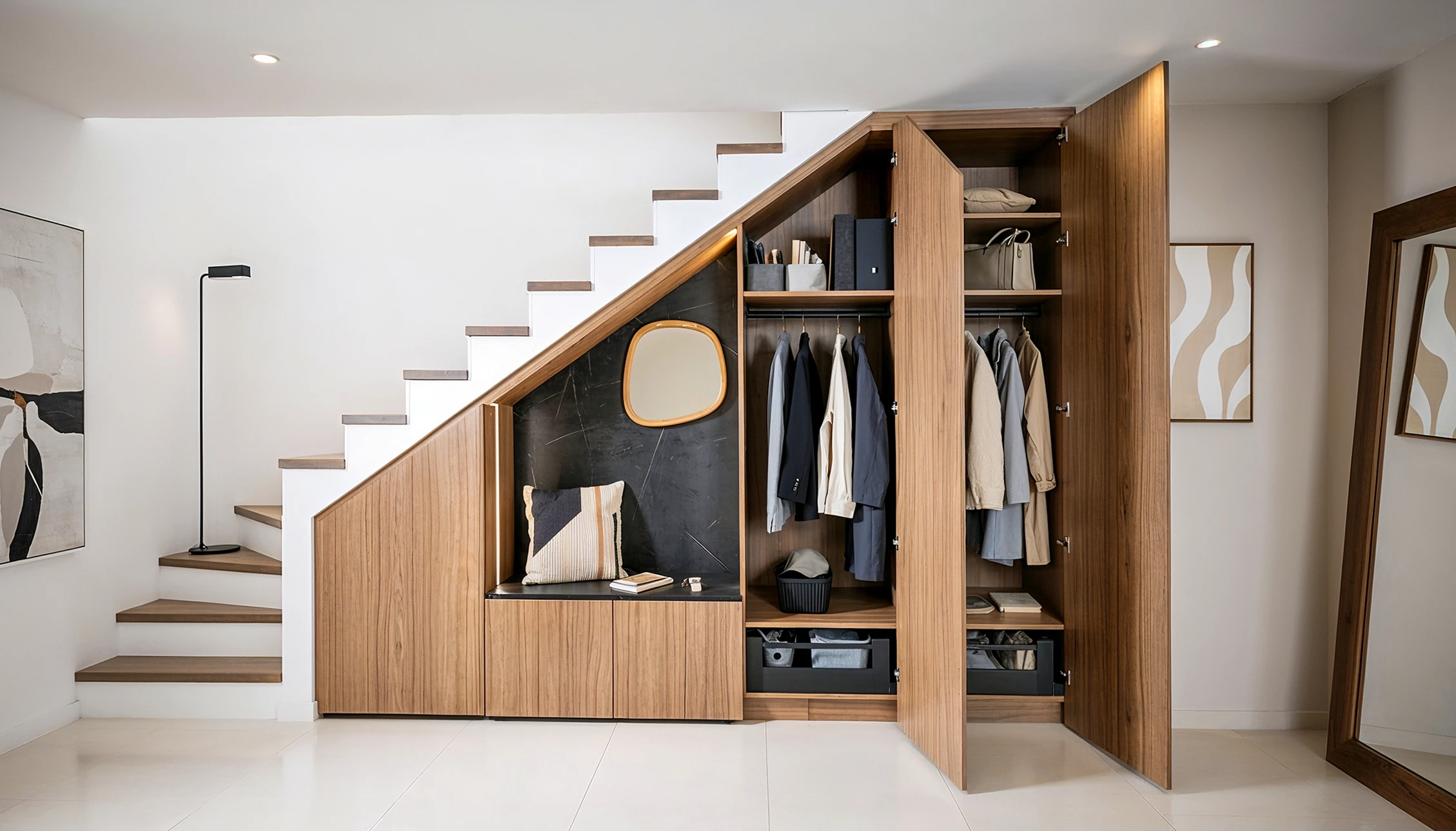 Maison contemporaine à deux niveaux avec façade en bardage bois vertical et éléments architecturaux anthracite